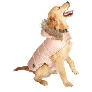 Justice Pet Reversible Puffer Jacket, Champagne, Small